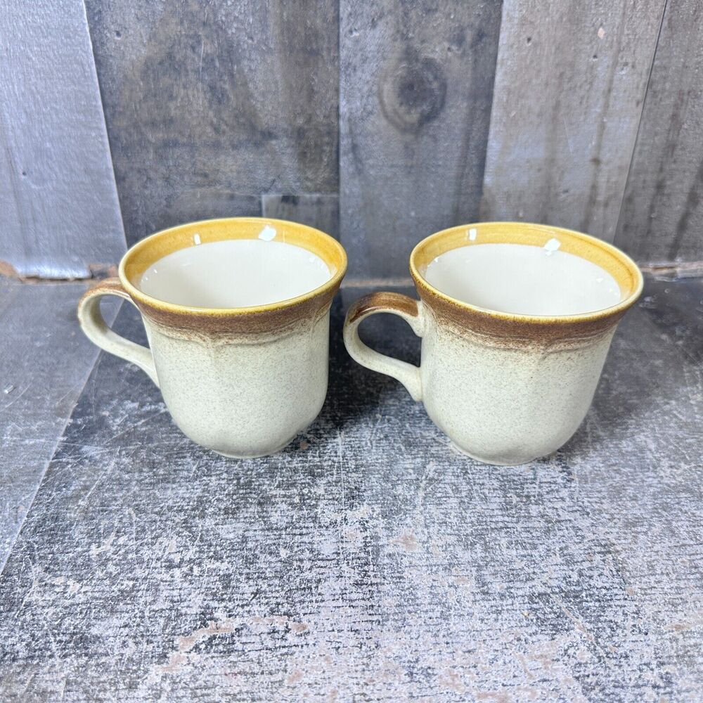 Vintage Mikasa Whole Wheat E8000 Mug‎ Coffee Cup 3.5" lot of 2